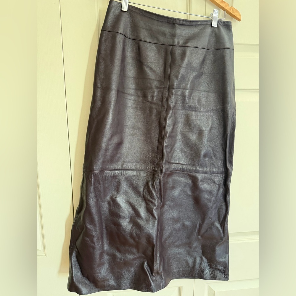 BURGUNDY 100% Leather Skirt